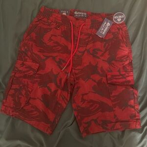 American Rag Red and Black Camo Cargo Shorts